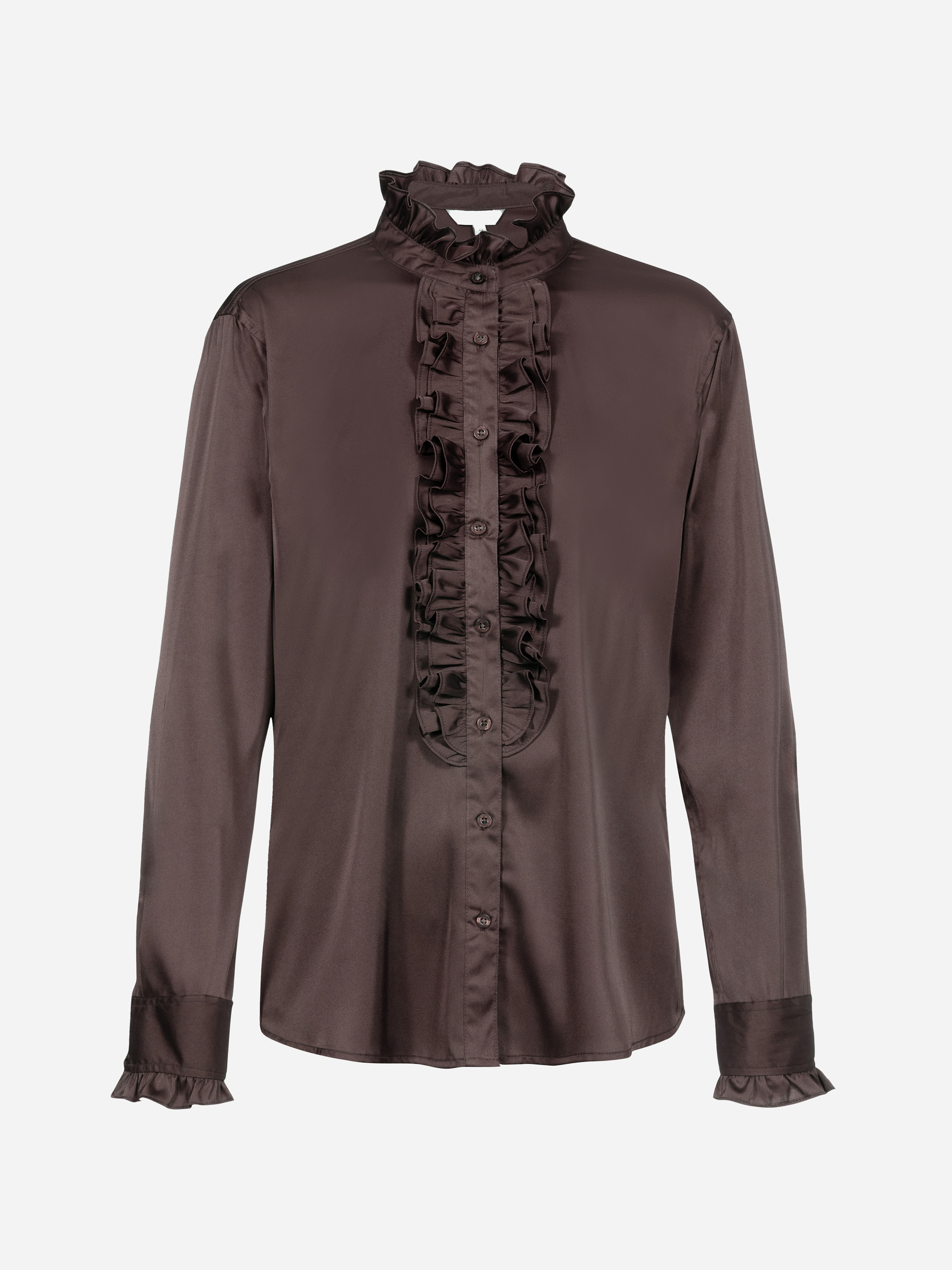 Modell Lele Bluse aus Satin mit Rüschen