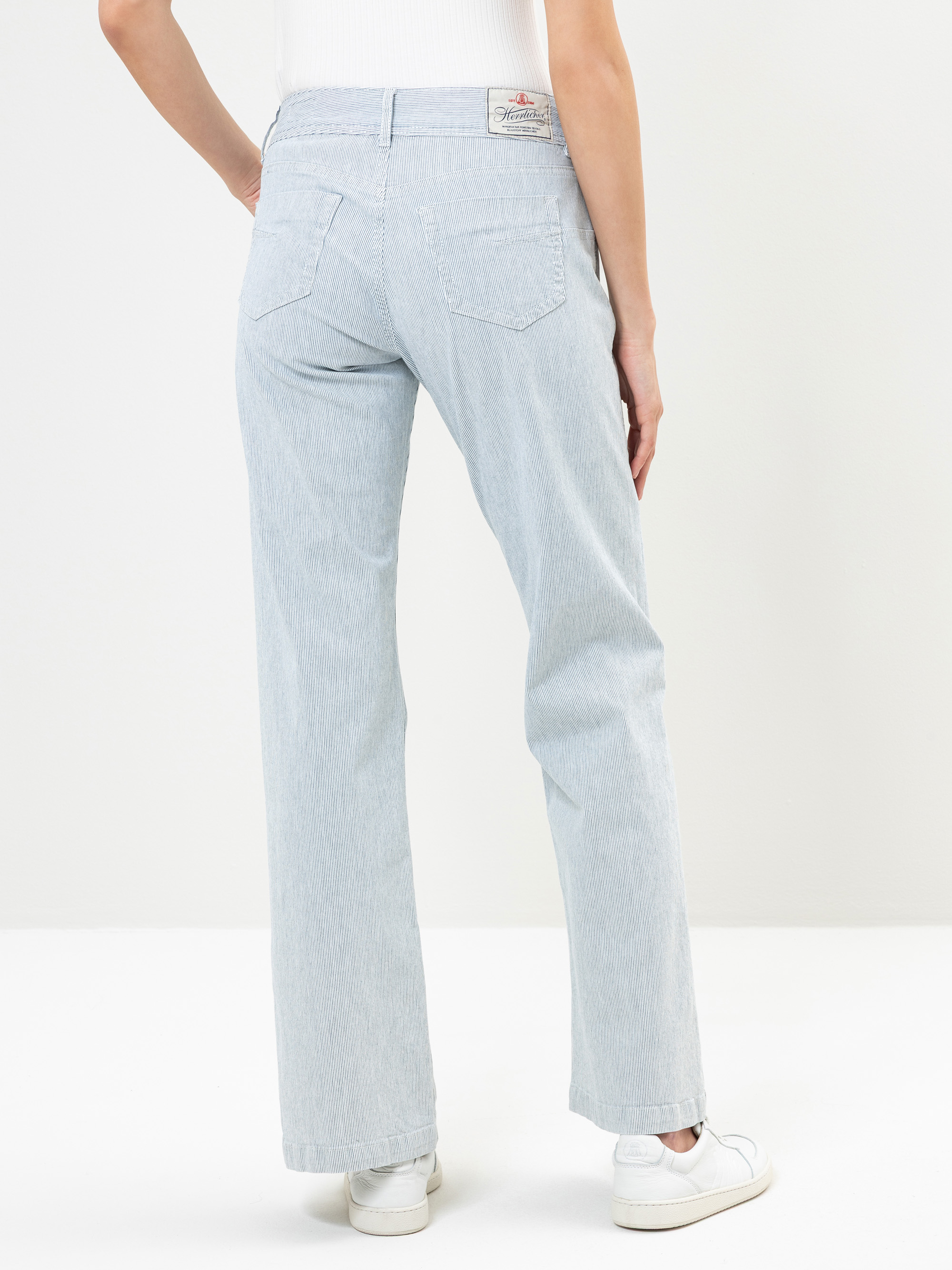 Modell Edna Hose aus gestreiftem Twill