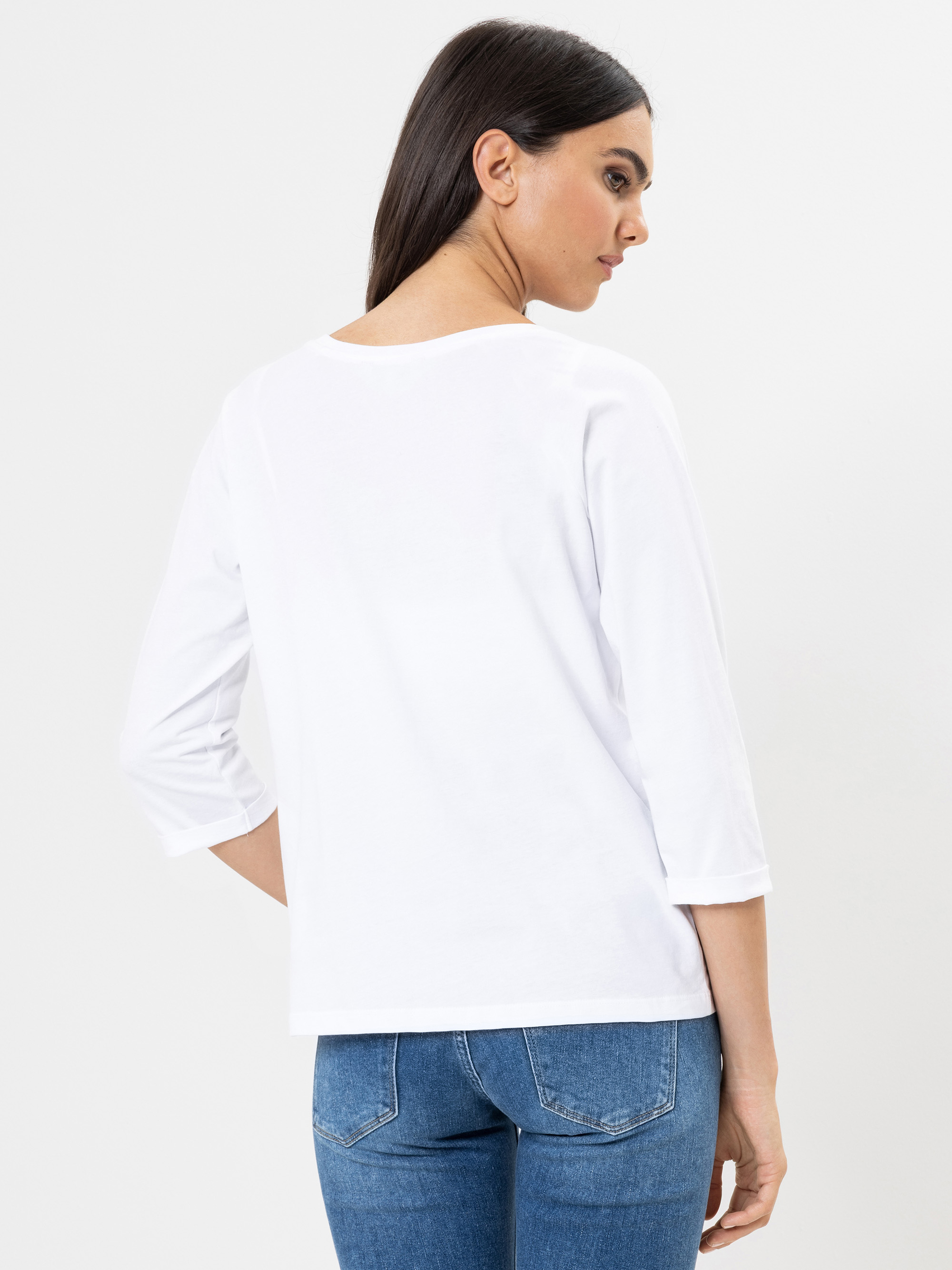 Modell Angelika Langarmshirt mit Metallic-Print